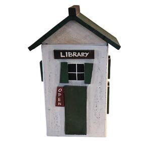 Tin/Wood Mini-House Collection Cutest Little Library Three Hands Corp Wholesale